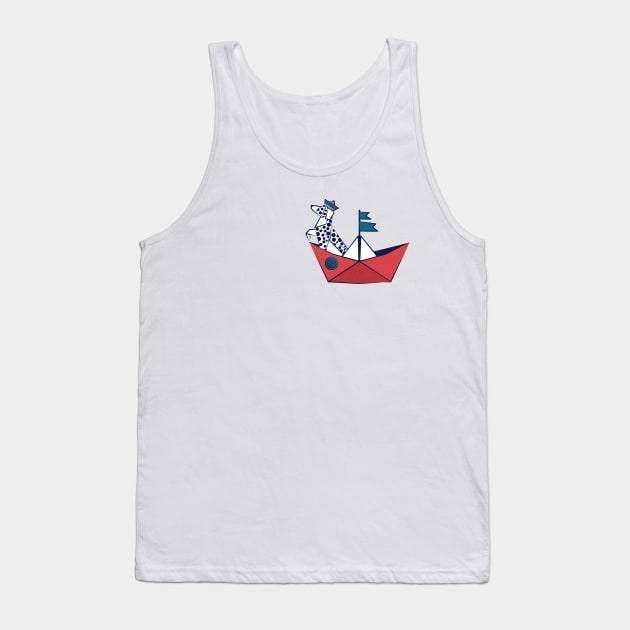 Origami Dalmatian dog day at the lake // print // red sail boat Tank Top by SelmaCardoso